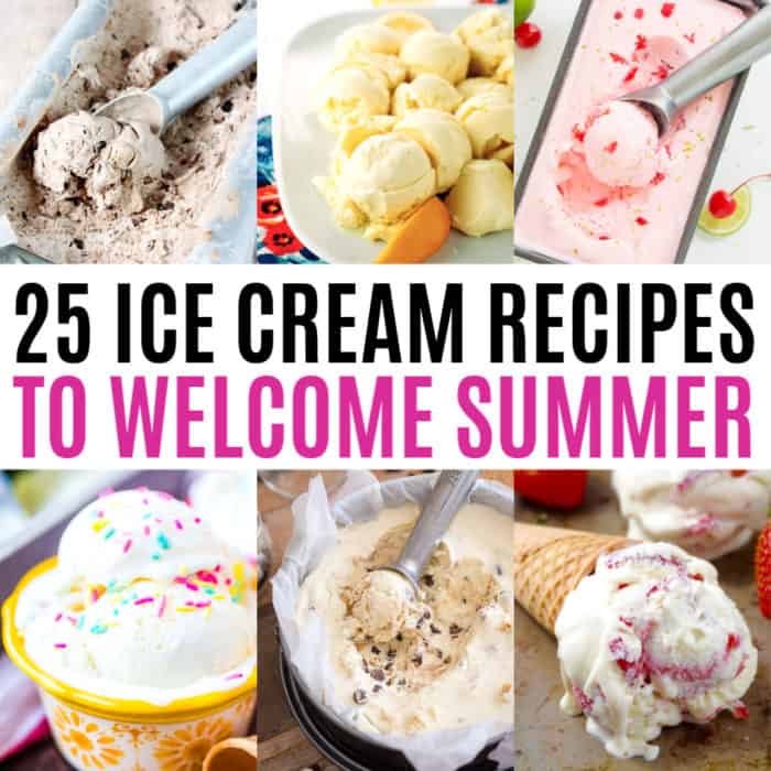 square collage of ice cream recipes with text