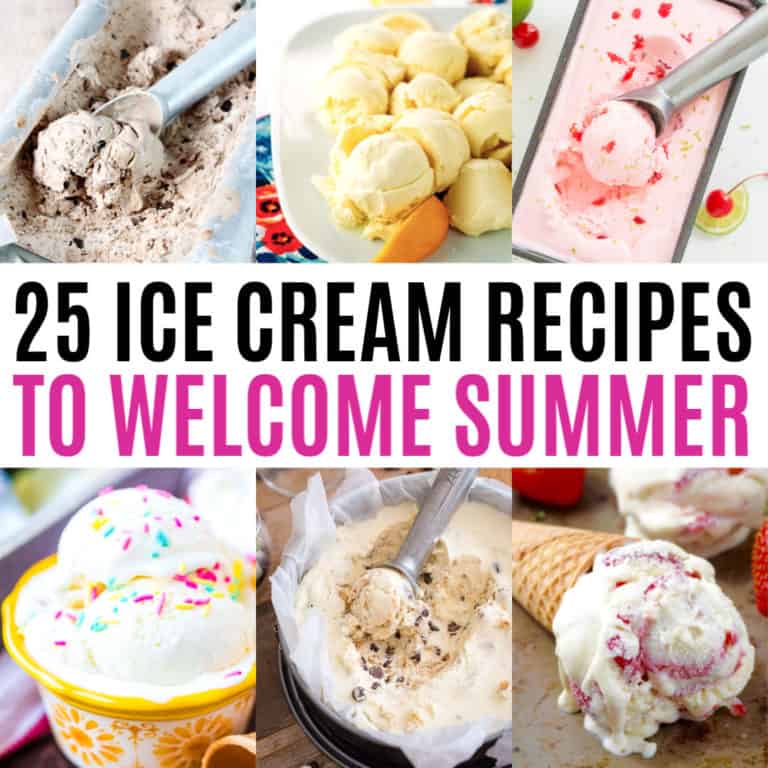 square collage of ice cream recipes with text