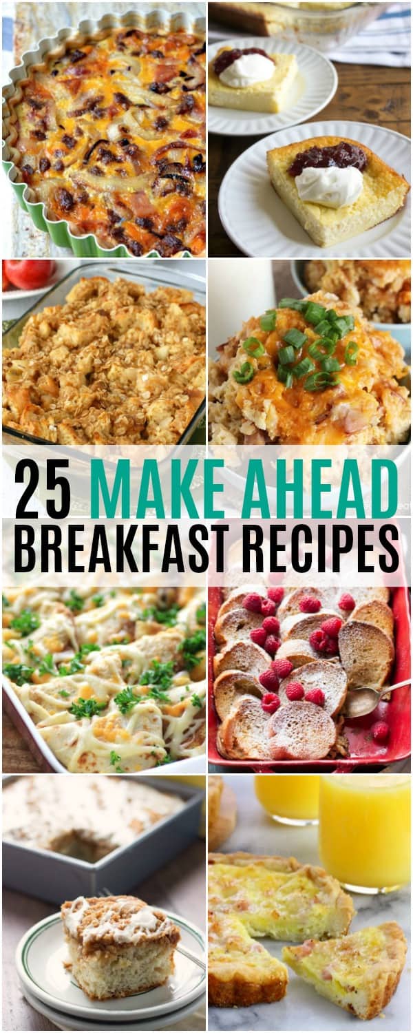 vertical collage of make ahead breakfast recieps