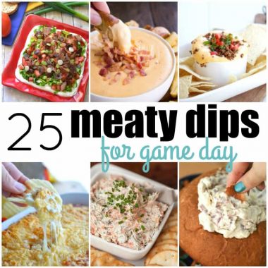 These 25 MEATY DIPS FOR GAME DAY are a must make for the weekend and sure to satisfy the carnivore in you!