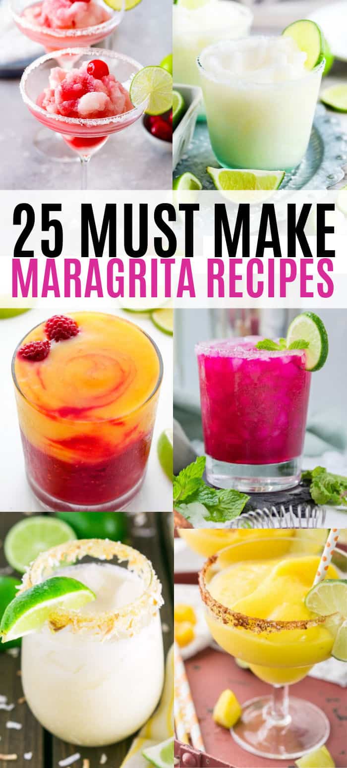 vertical collage of margarita recipes with text