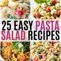 vertical collage of pasta salad recipes