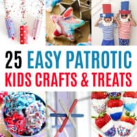 square collage of patriotic kids crafts and treats