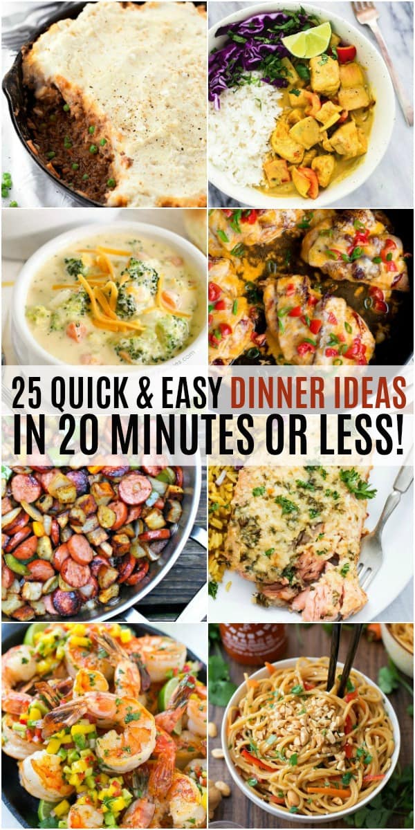 25 Quick and Easy Dinner Ideas in 20 Minutes or Less! ⋆ ...