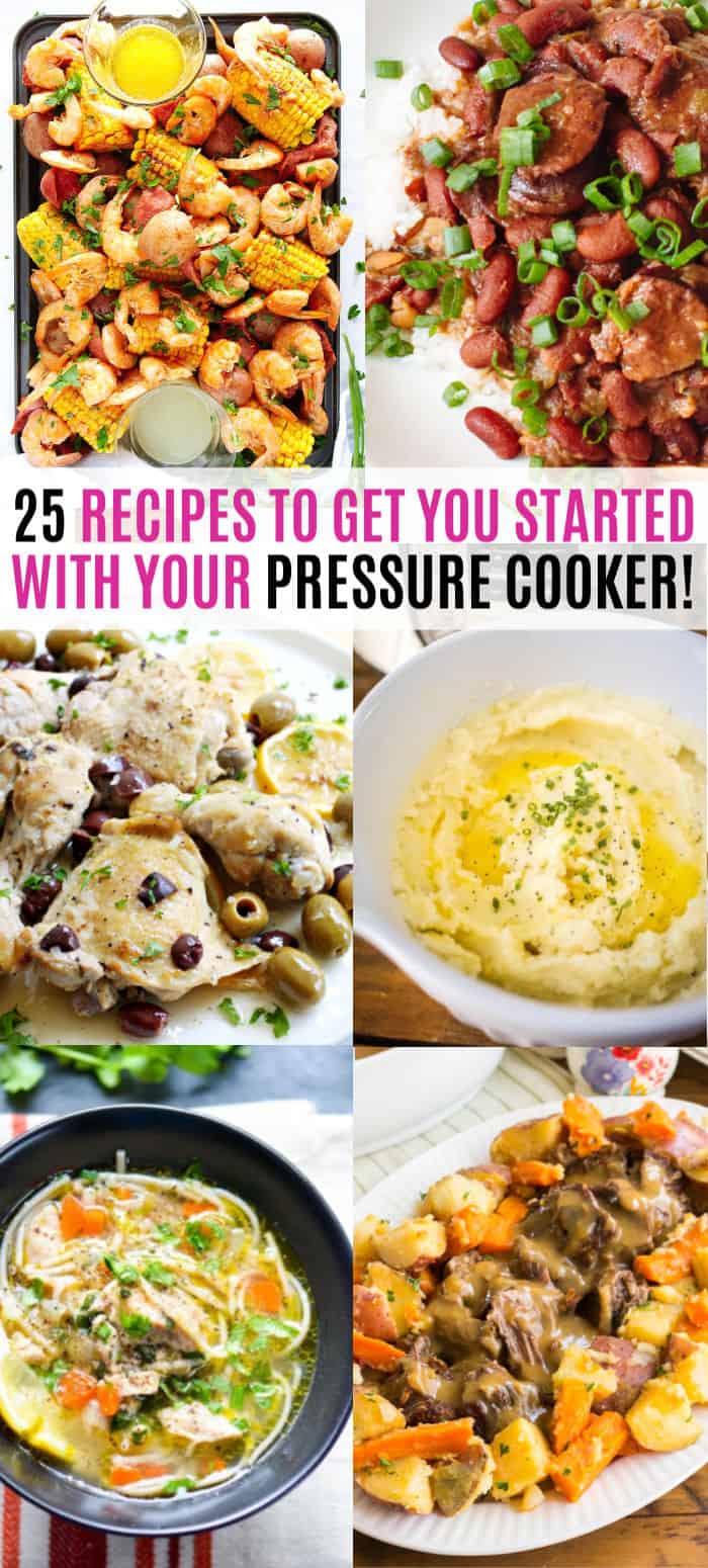 vertical collage of pressure cooker recipes