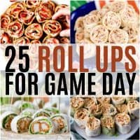 vertical collage of roll ups for game day