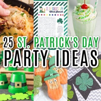 square collage of st. patrick's day party ideas with text overlay
