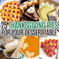 square collage of 6 thanksgiving pie recipes with text overlay