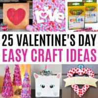 square collage of valentine's day crafts with text