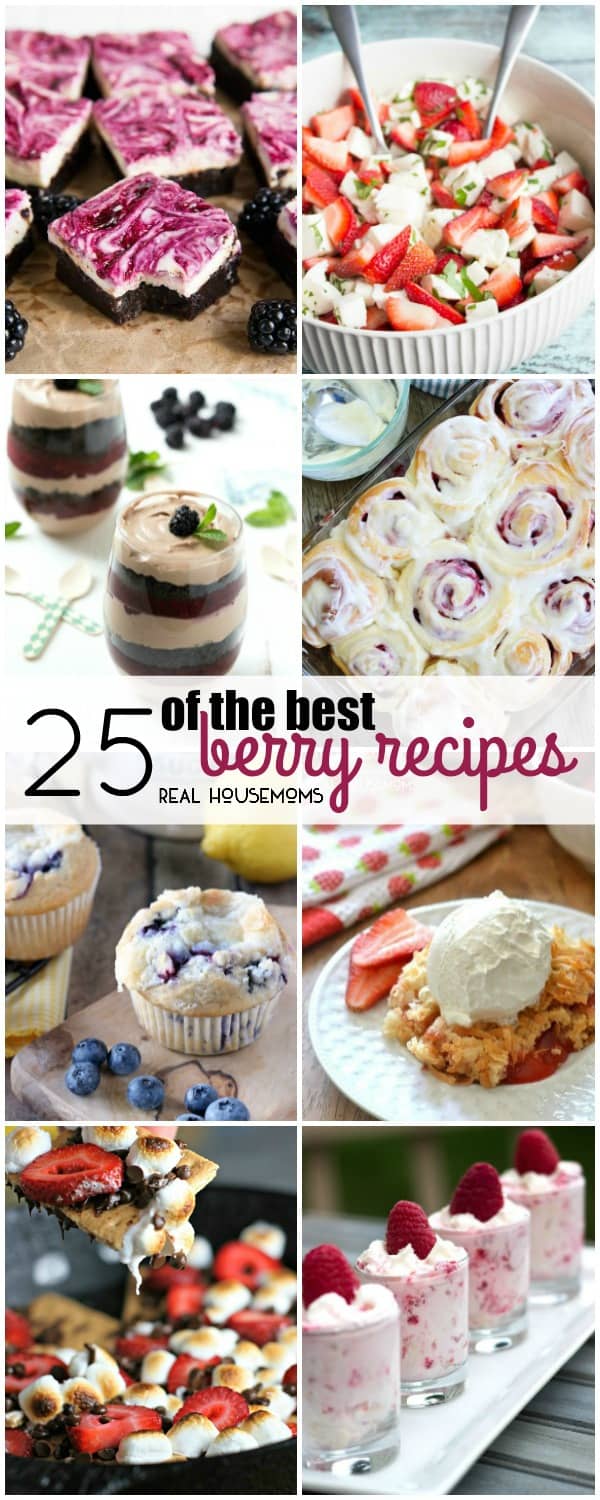 vertical collage of the best berry recipes