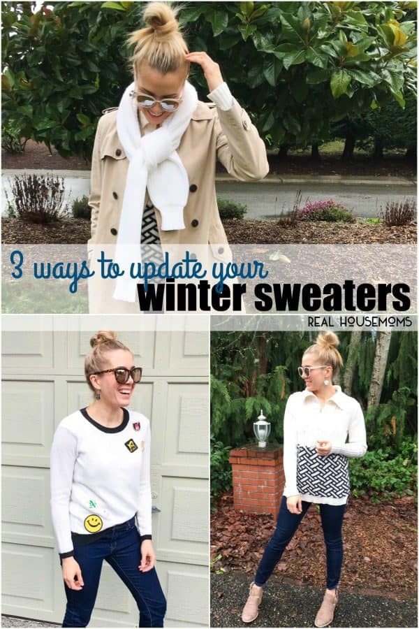 Let me just start off with the following... sweaters or scarves, knits or beanies, knit or crochet, or just yarn in general, in all their varieties, is so cool right now. With that said, I have 3 ways to update your winter sweaters in less than an hour.