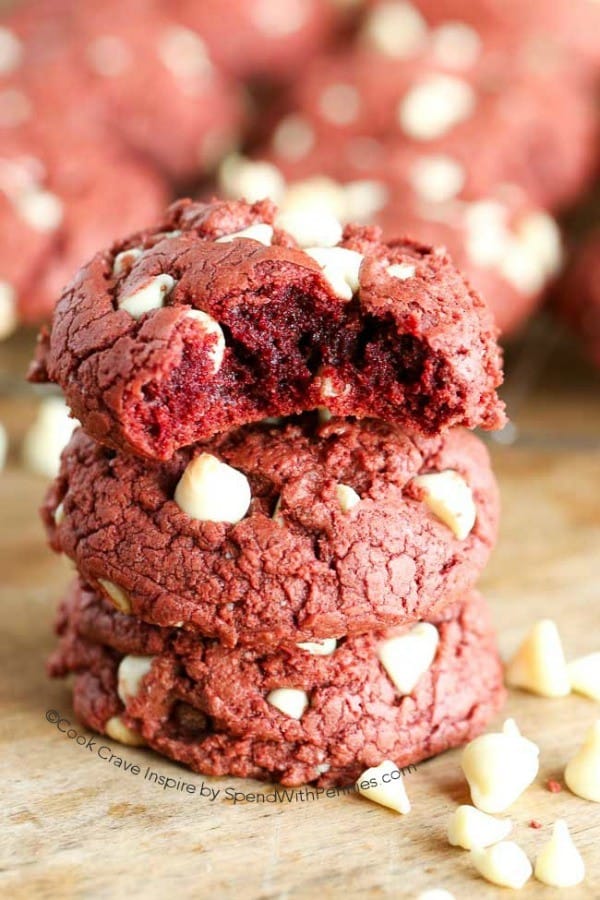 4 Ingredient Red Velvet Cookies - Spend With Pennies
