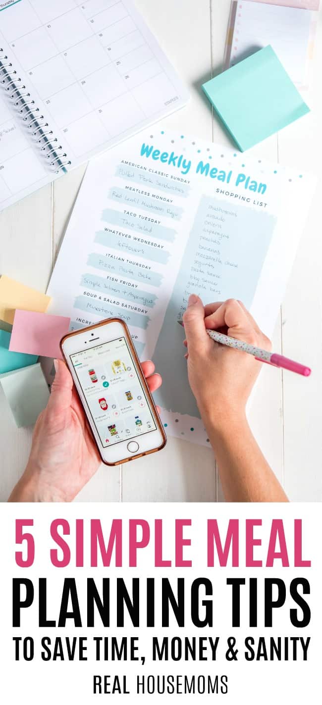 person meal planning with printable and ibotta app