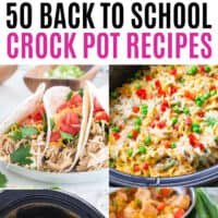 vertical collage of back to school dinner recipes