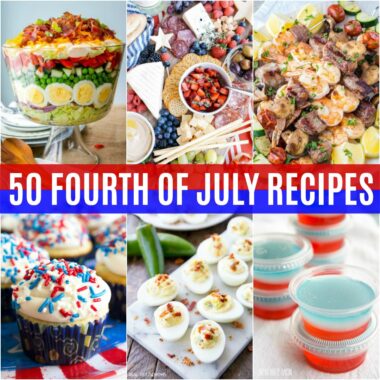 The 4th of July is a fun time to get together, celebrate the founding of our country and chow down with friends!  These 50 Fourth of July Recipes are out of this world good!