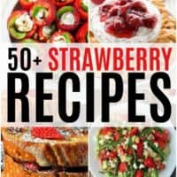 vertical collage of strawberry recipes