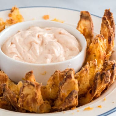 Crispy, salty & JUST as good as your local restaurant! An Air Fryer Blooming Onion is the perfect way to satisfy your fried food craving without the guilt!