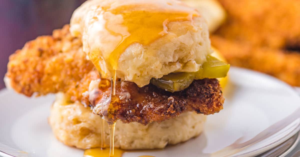 Air Fryer Chicken Biscuit Sandwich ⋆ Real Housemoms