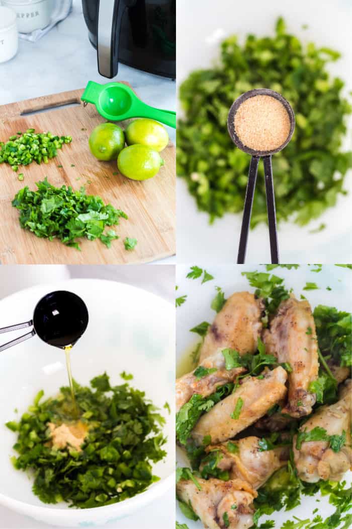 steps to make cilantro jalapeno lime sauce for wings