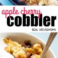 Apple Cherry Cobbler a delicious combination for the fall of apples and cherries. This easy cobbler recipe will have you forgetting all about pumpkin, as who needs that when you have apples and cherries?