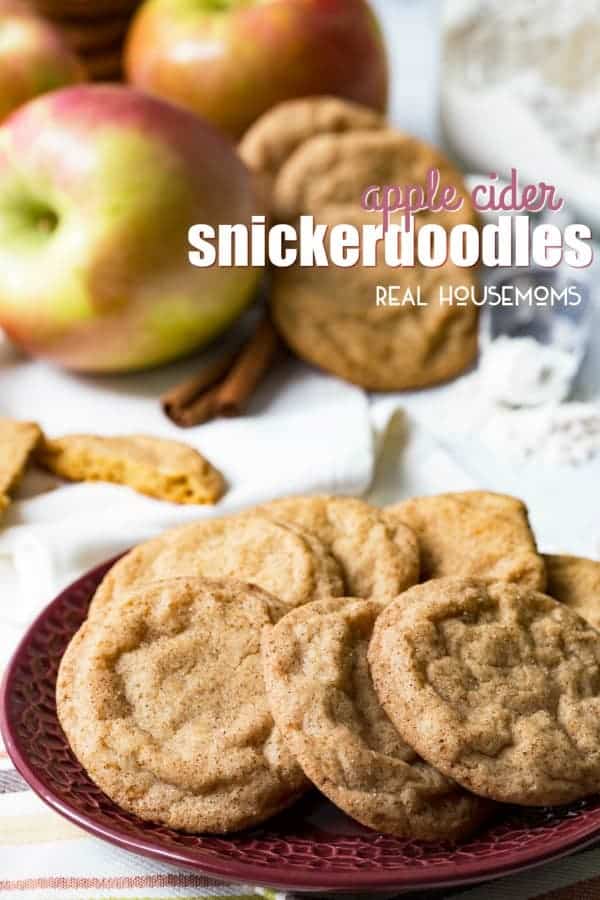 Apple Cider Snickerdoodles are the sweet cinnamon sugar cookie that you love with apple cider flavor to really step up the Fall flavor!