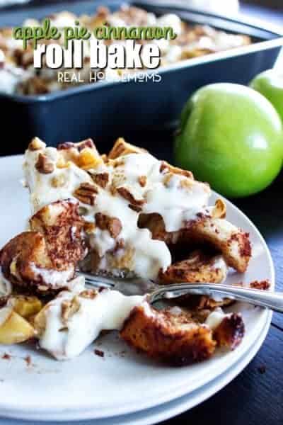 Apple Pie Cinnamon Roll Bake ⋆ Real Housemoms