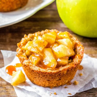 Apple Pie Cookie Cups are the most adorable way to enjoy apple pie! With a chewy oatmeal cookie crust and warm cinnamon apples - they're impossible to resist.