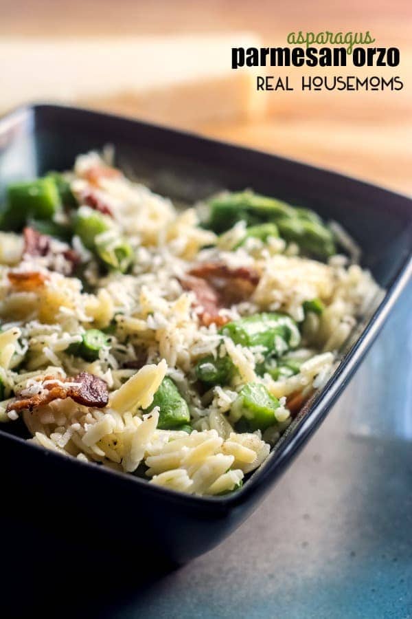 ASPARAGUS PARMESAN ORZO is a delicious Spring side dish that's certain to become a family favorite!