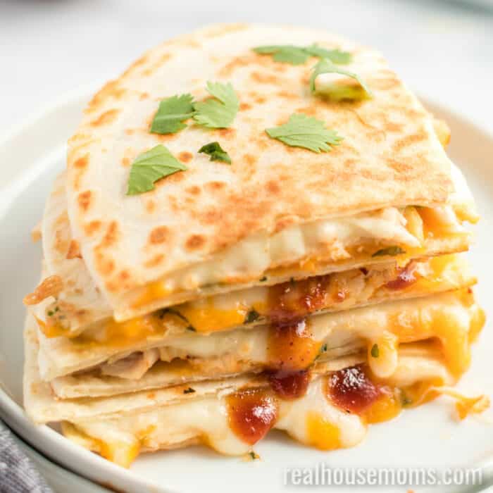 Cheesy Cheesy BBQ Chicken Quesadillas ⋆ Real Housemoms