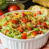 Easy BLT Dip is a simple recipe using everyday ingredients in your kitchen that’s sure to be a hit at your next party or potluck!