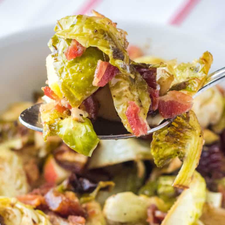 Veggie lovers will swoon for this Brussel Sprouts with Bacon, Dates, and Apples recipe! So good even the most brussels sprout weary will dig in!