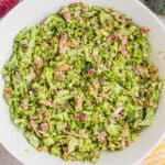 bowl of bacon broccoli slaw
