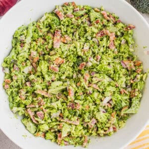 bowl of bacon broccoli slaw
