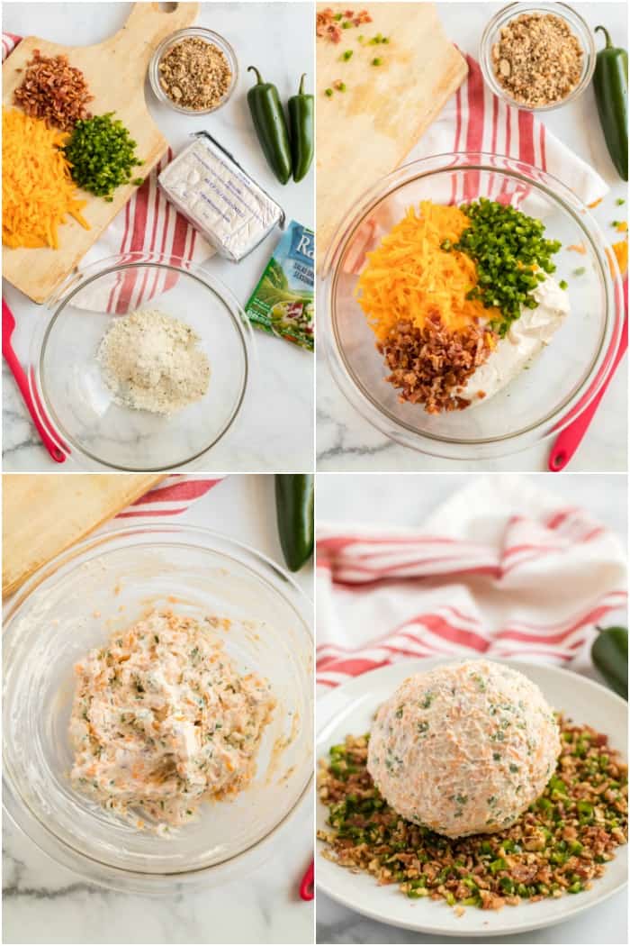 steps to make a bacon jalapeno cheese ball