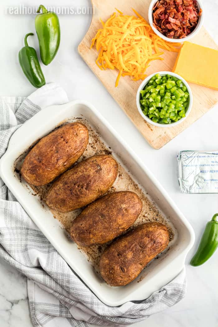 ingredients for jalapeno popper baked potatoes
