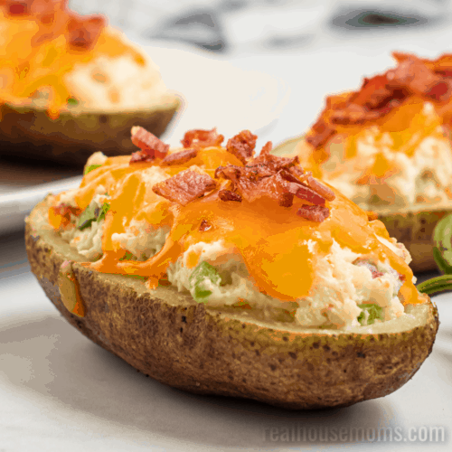 Bacon Jalapeno Popper Twice Baked Potatoes ⋆ Real Housemoms