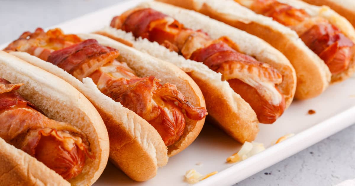 Bacon Wrapped Cheese Hot Dogs ⋆ Real Housemoms