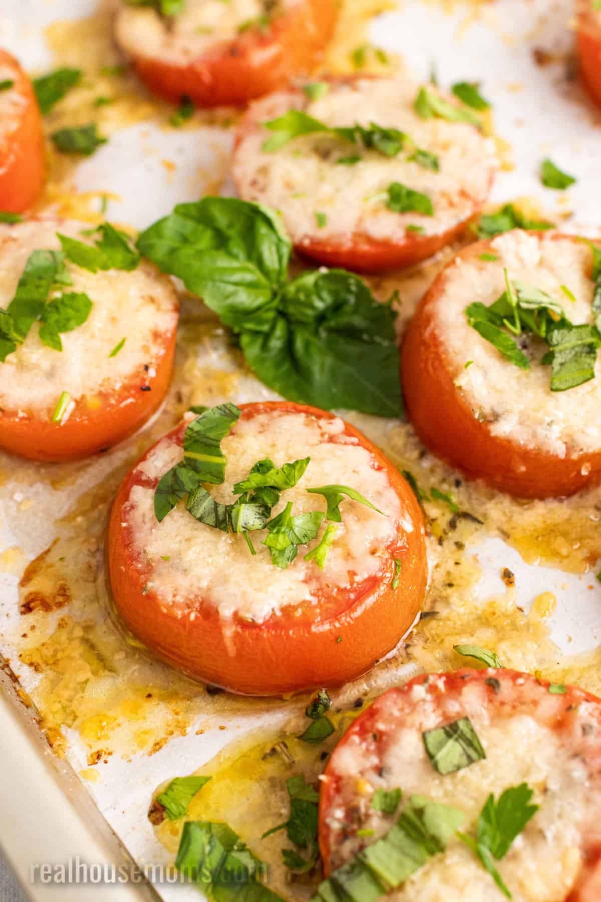 Baked Parmesan Tomatoes ⋆ Real Housemoms