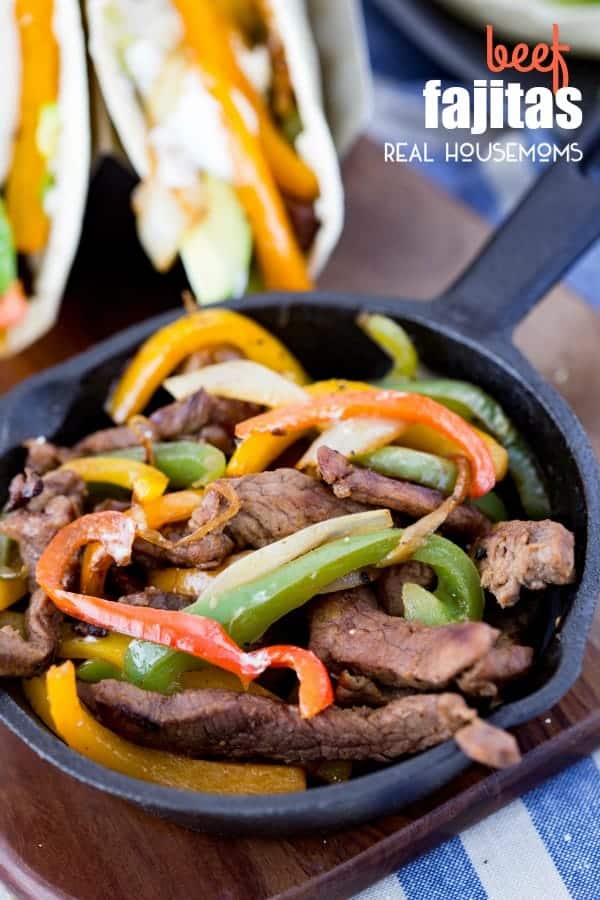 These flavorful BEEF FAJITAS are tender beef marinated in a delicious sauce, and cooked with peppers and onions for a fantastic and delicious meal!