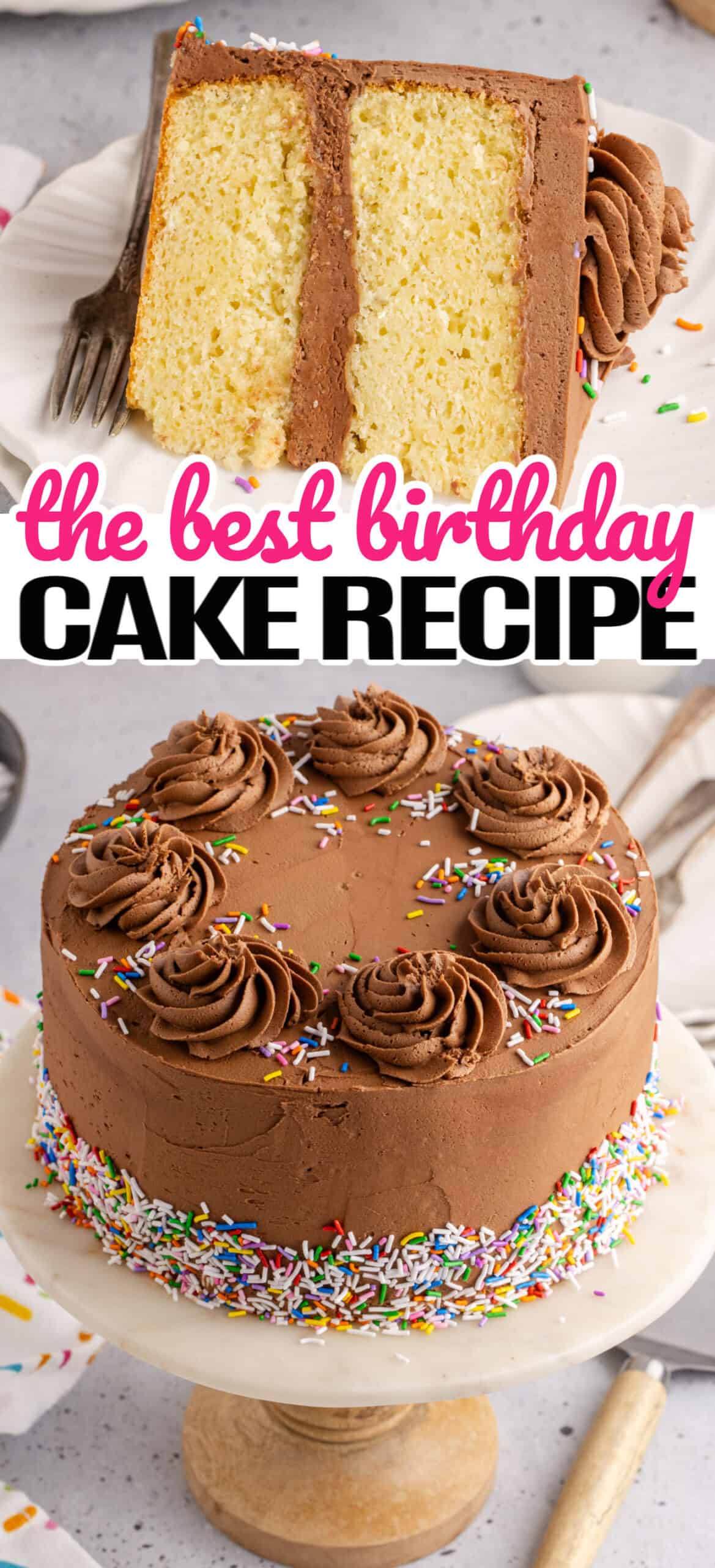 Birthday Cake Recipe (Easy Moist Homemade Cake)