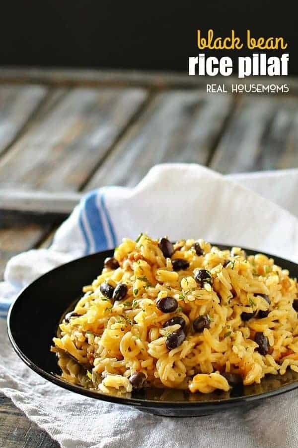 BLACK BEAN RICE PILAF is simmered in bouillon seasoning & broth and loaded with black beans. You won't believe how easy it is to make this old family recipe that everyone LOVES. No more need for a box!
