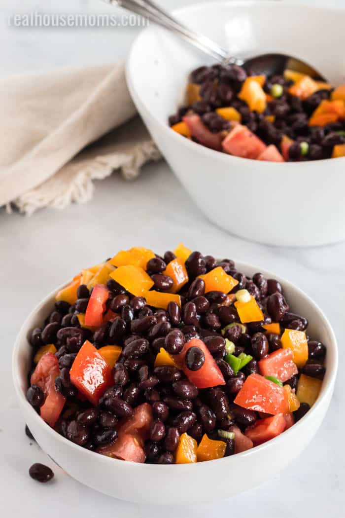 bowls of black bean salad