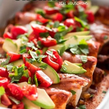 Black Bean and Sweet Potato Enchiladas are the perfect meatless meal. Full of veggies, beans & cheese, then topped with enchilada sauce, fresh tomatoes, avocados, and refreshing cilantro for a dinner you'll crave!