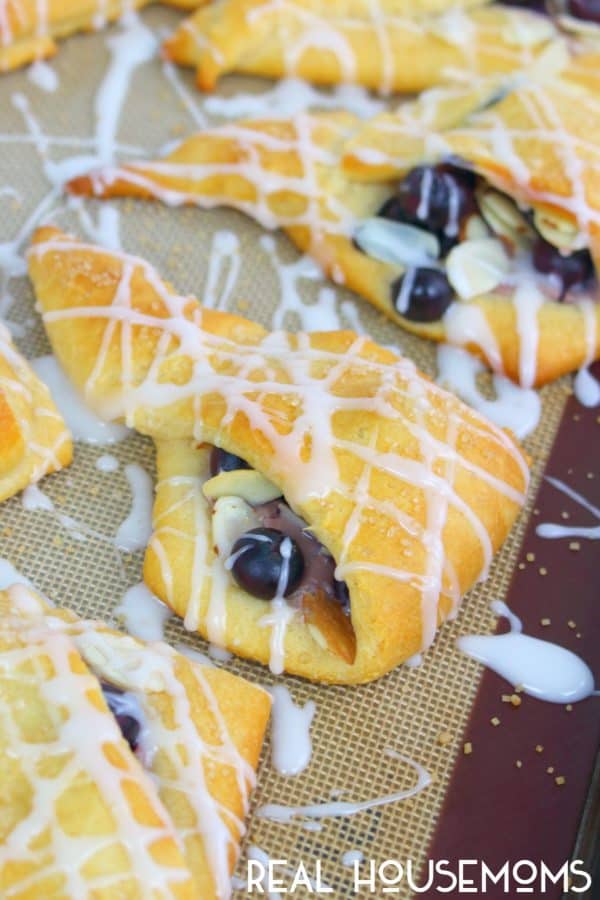 Close up of finished Blueberry Almond Turnovers