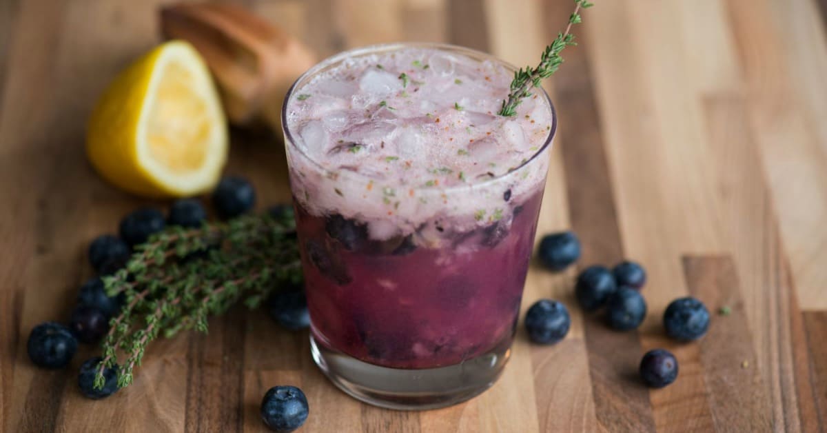 Blueberry Thyme Crush Cocktail ⋆ Real Housemoms