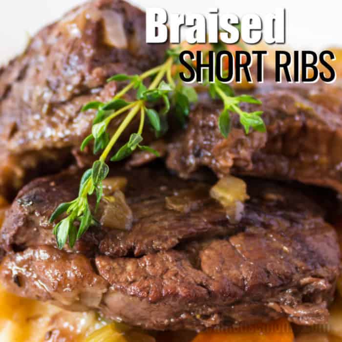 square image of braised short ribs with text