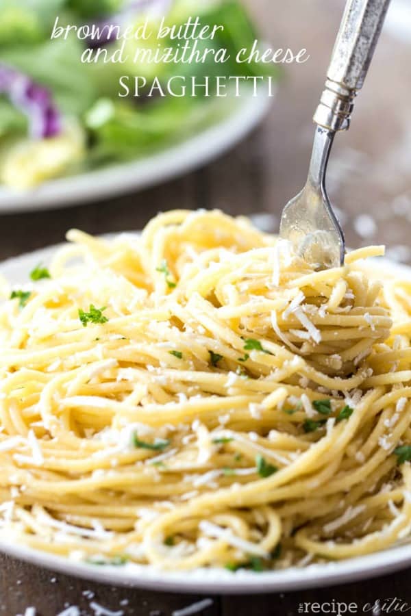 Brown Butter and Mizithra Cheese Spaghetti - The Recipe Critic