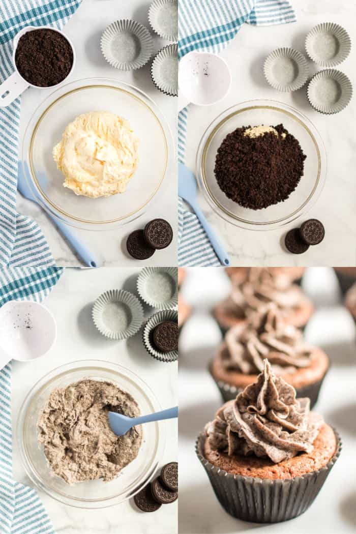 steps to make cookies and cream frosting