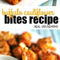 Buffalo Cauliflower Bites are a spicy appetizer that's perfect for game day! This secretly healthy recipe is so good, no one will miss chicken wings!