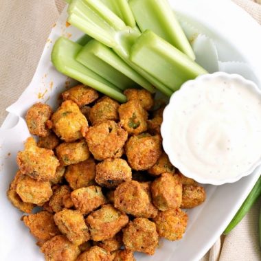 A classic southern dish gets a spicy makeover perfect for game day in these BUFFALO FRIED OKRA!